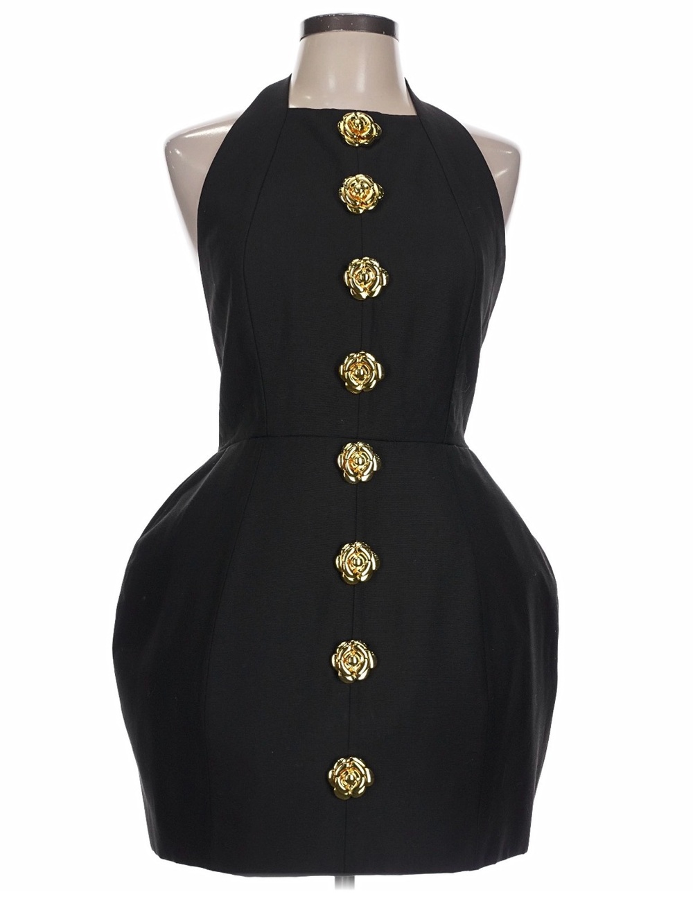 NWT Atoir Tiffany Halter Mini Dress in Black & Gold Size 2 Viral Revolve